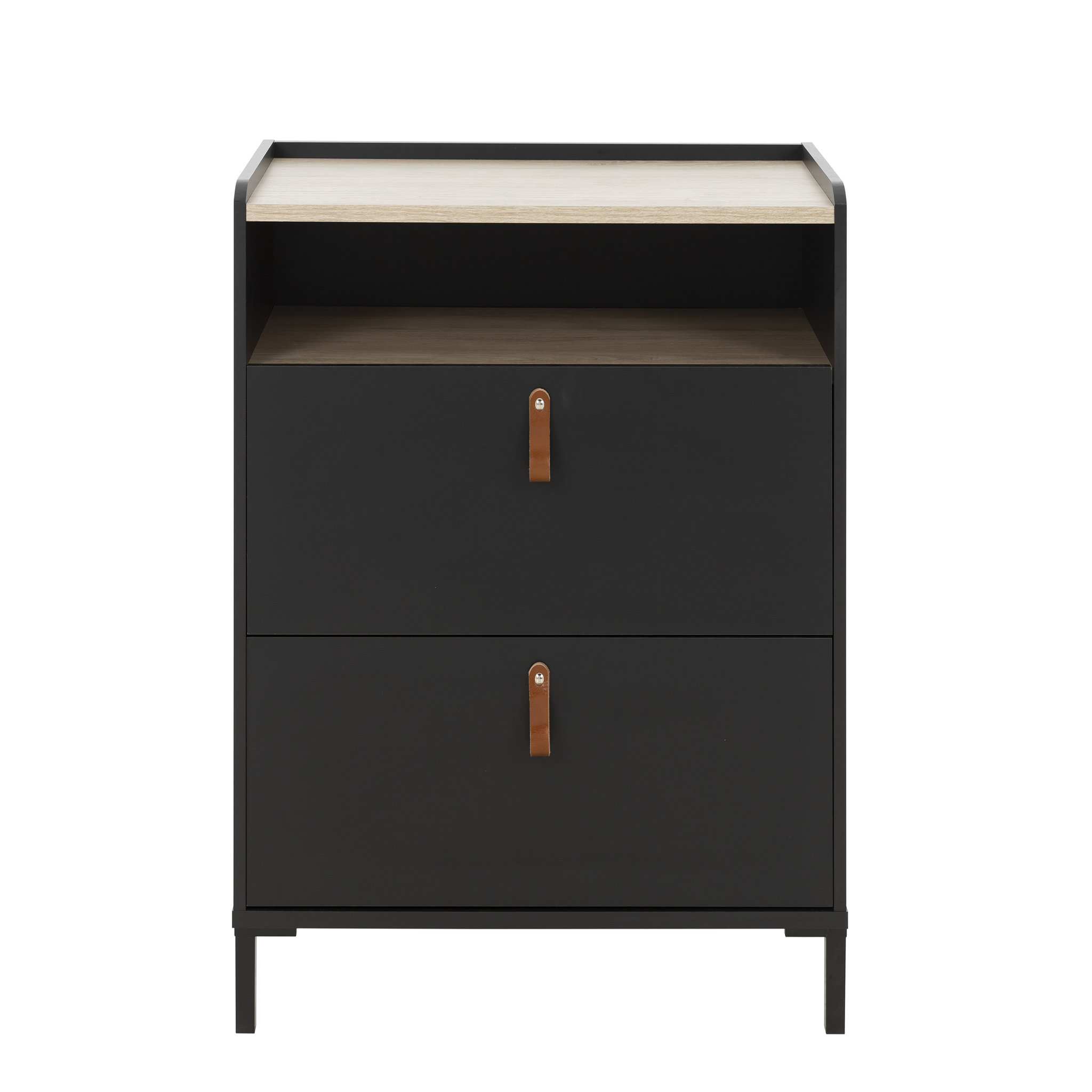 Voir la diapositive 2 : Commode 2 tiroirs L81xP44,5xH80cm COPENHAGUE