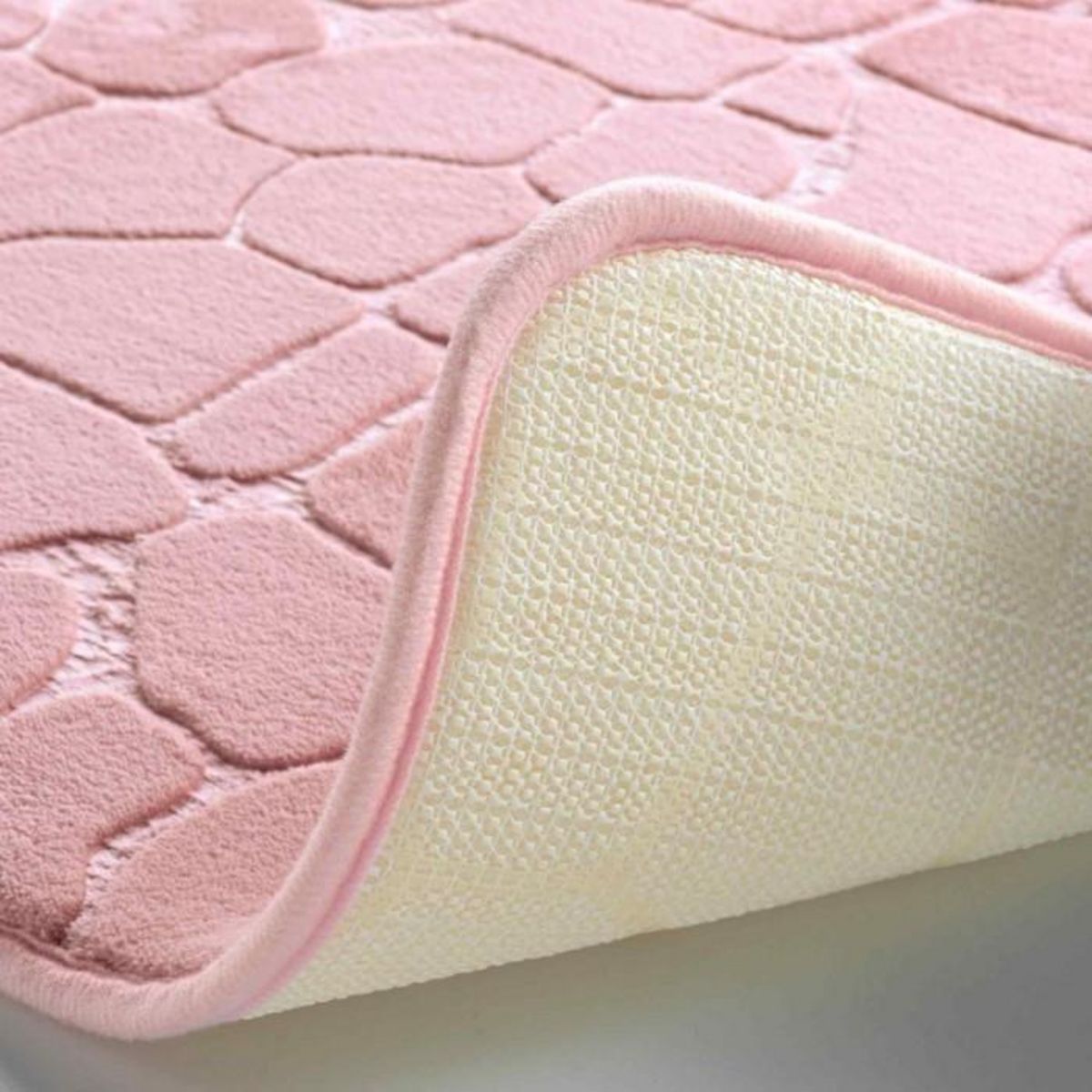 Paris Prix Tapis de Bain  Ricochet  50x120cm Rose Poudré