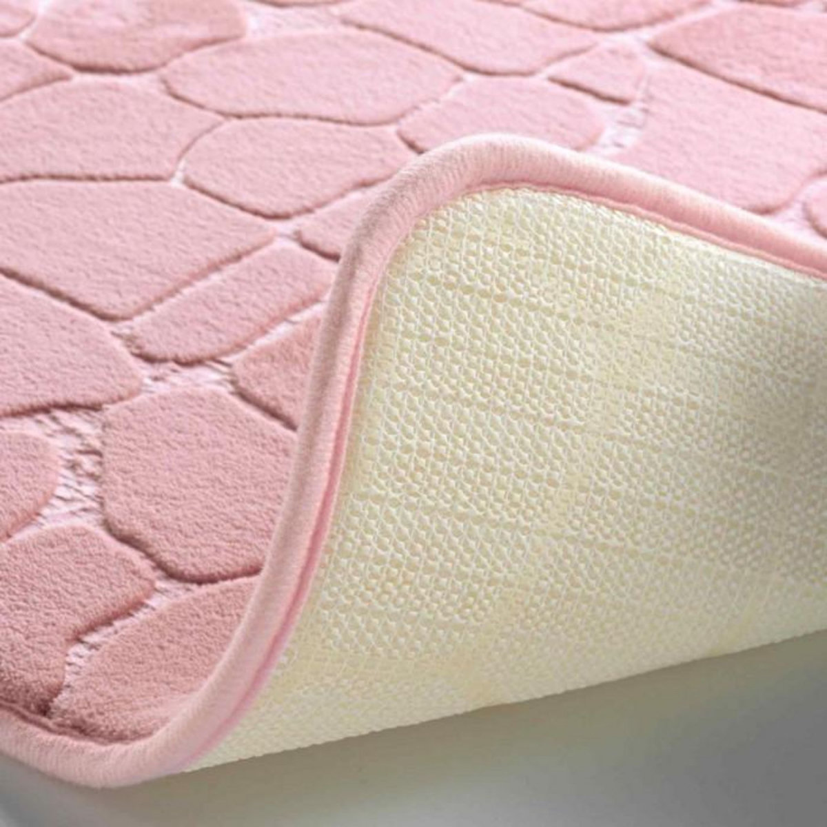 Paris Prix Tapis de Bain  Ricochet  50x120cm Rose Poudré