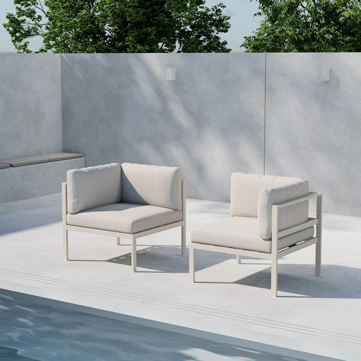 Paris Prix Module Canapé d'Angle de Jardin  Copacabana  74cm Beige
