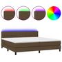 Voir la diapositive 2 : VIDAXL Sommier a lattes de lit matelas et LED Marron fonce 200x200 cm