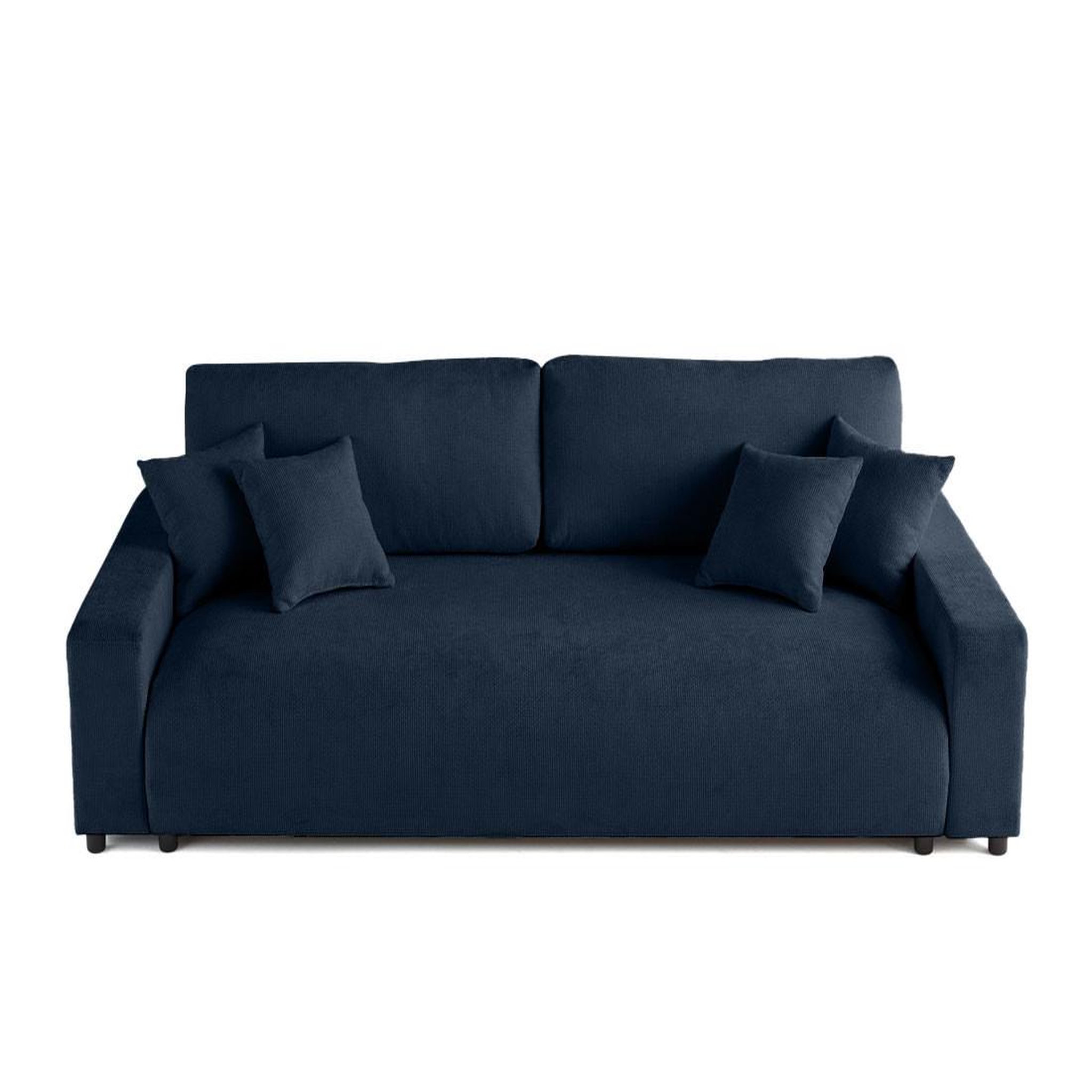 Voir la diapositive 1 : BEST MOBILIER Pivoine - canapé droit 3 places - convertible avec coffre - en velours texturé