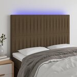VIDAXL Tete de lit a LED Marron fonce 144x5x118/128 cm Tissu