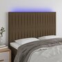 Voir la diapositive 1 : VIDAXL Tete de lit a LED Marron fonce 144x5x118/128 cm Tissu