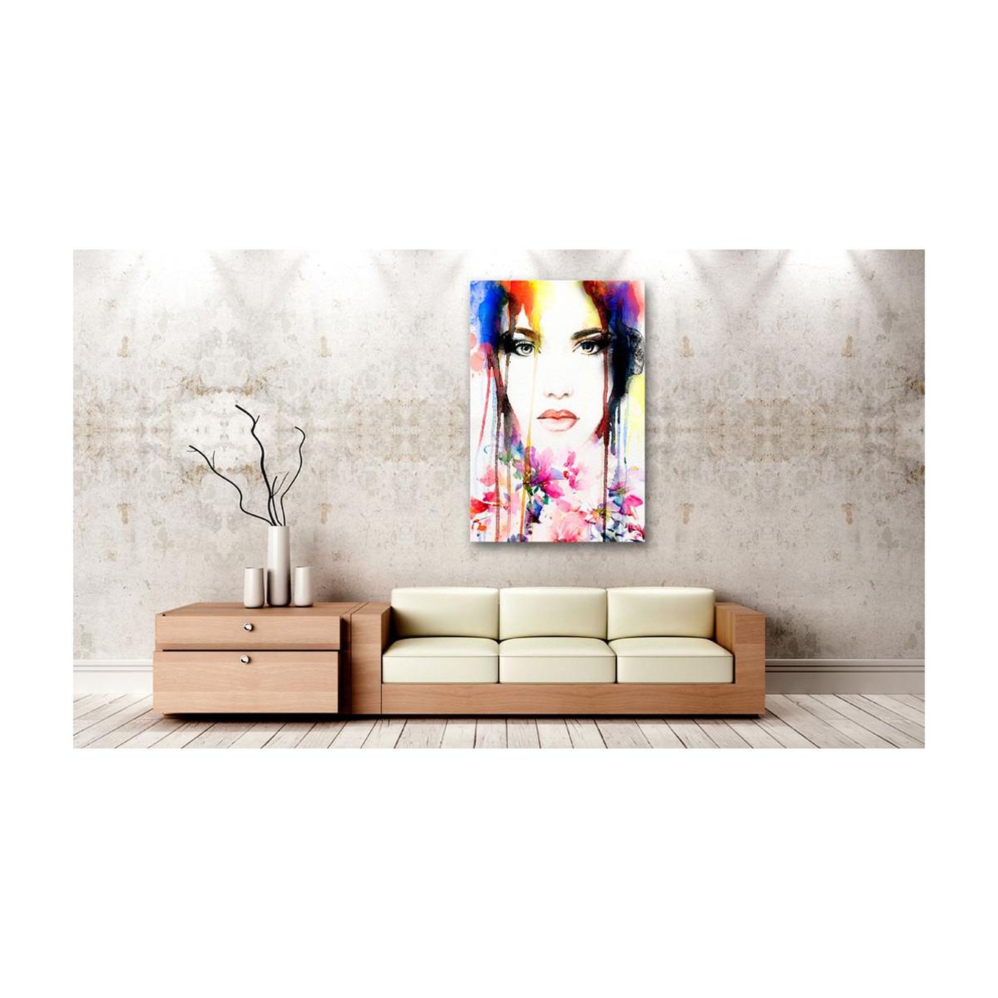 Voir la diapositive 2 : Paris Prix Tableau Imprimé  Dame Colorée