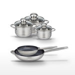 ELO Lot de 2 Poêles Elo Profi Therm Platinum 24/32 cm et 3 Faitouts Elo Brillant 12/14/16 cm