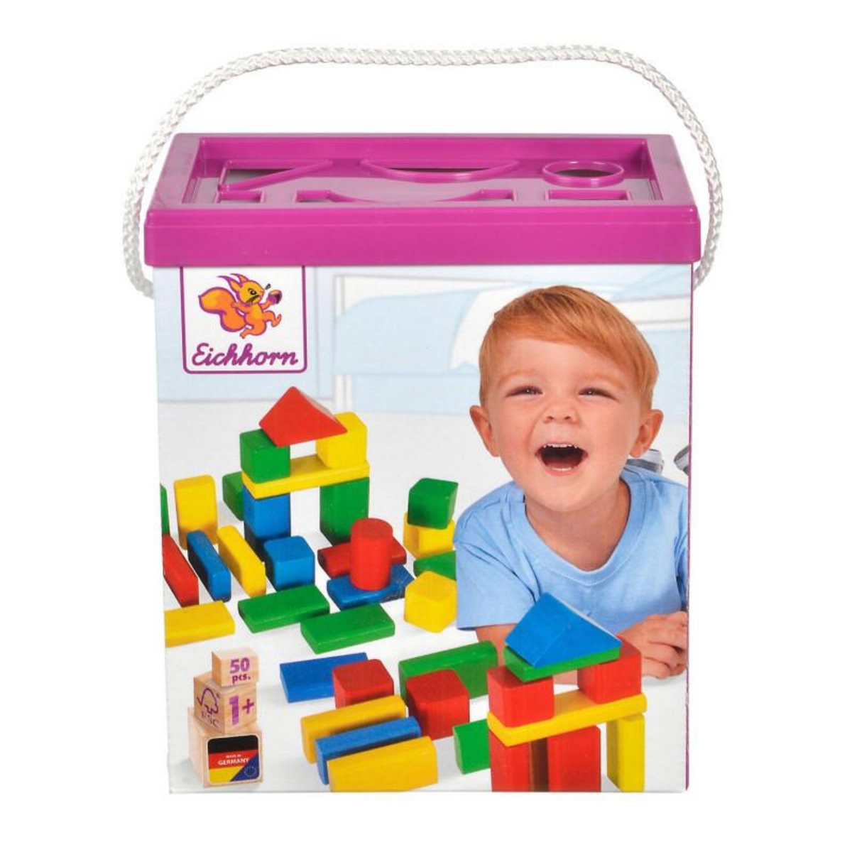 Eichhorn Eichhorn Wooden Blocks Colored, 50 pcs.