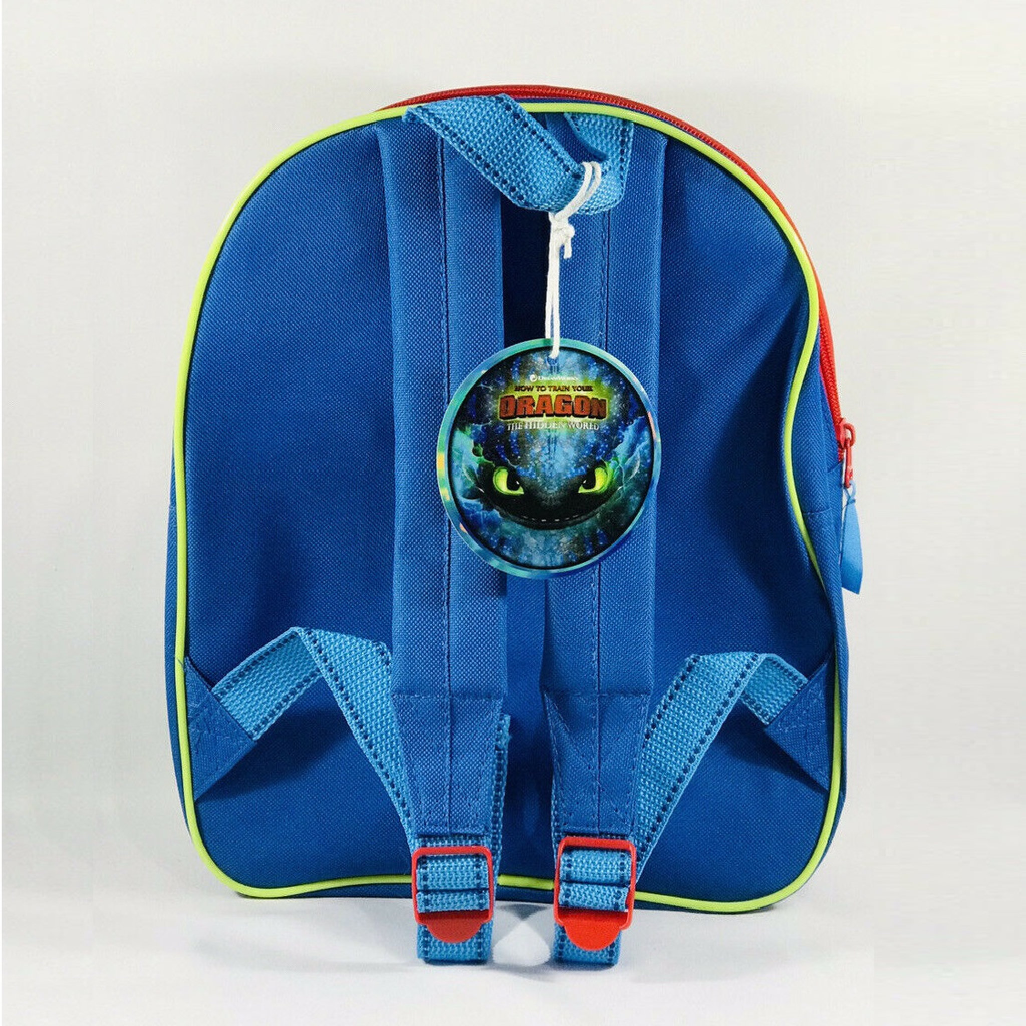 Voir la diapositive 4 : Sac à goûter maternelle Dragon 3 3D bleu