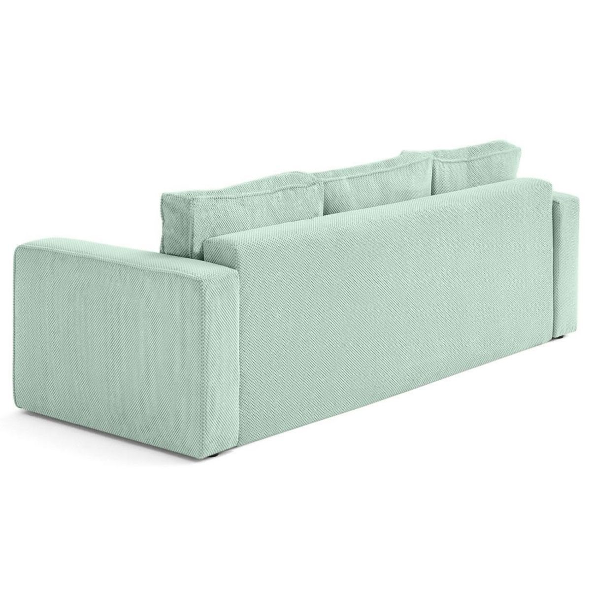 BEST MOBILIER Topaze - canapé droit 3 places convertible avec coffre en velours texturé