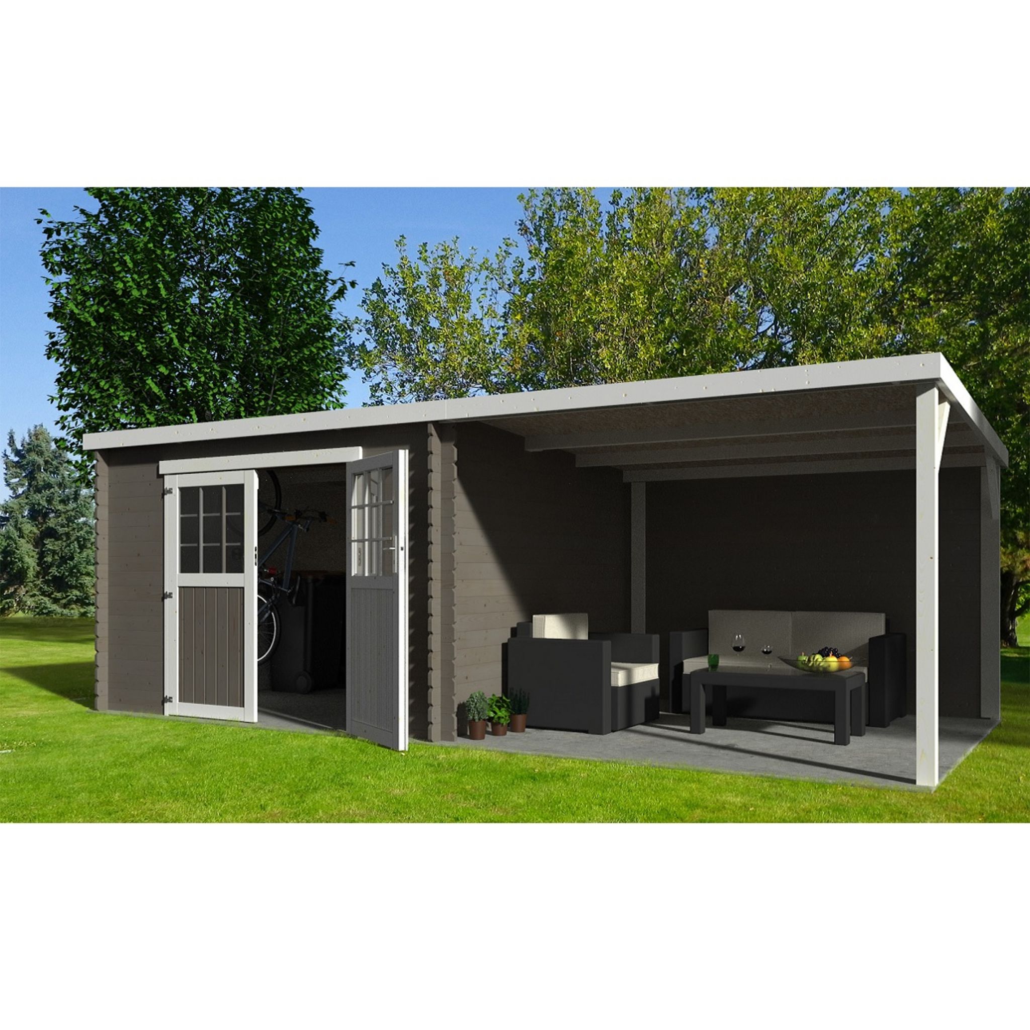 DECOR ET JARDIN Abri chalet de jardin bois - 15.77m² - EDEN