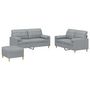 Voir la diapositive 2 : VIDAXL Ensemble de canapes 3 pcs coussins gris clair tissu