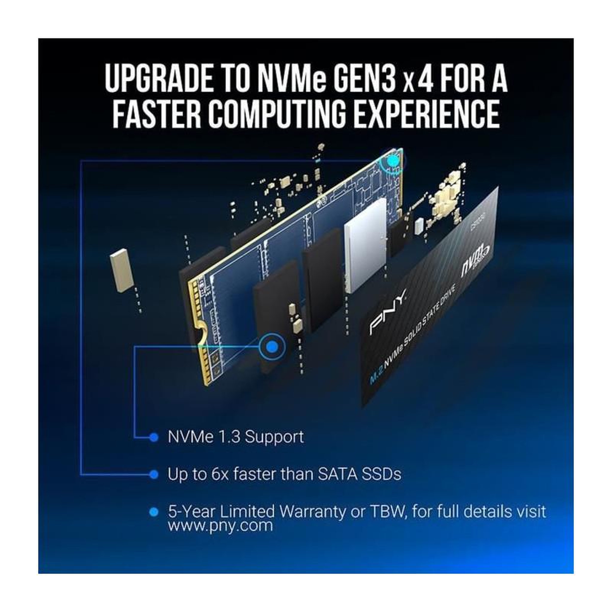 Voir la diapositive 4 : PNY PNY - CS1030 - SSD - 500 Go - M.2 2280 - M280CS1030-500-RB