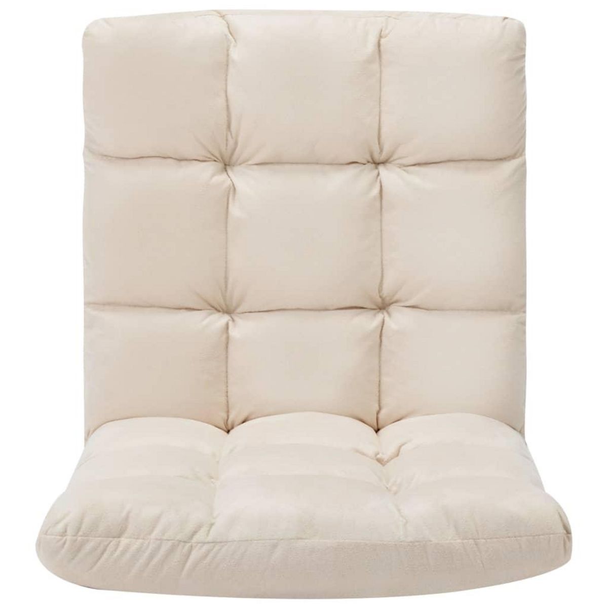 VIDAXL Chaise pliable de sol Creme Microfibre