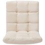 Voir la diapositive 3 : VIDAXL Chaise pliable de sol Creme Microfibre