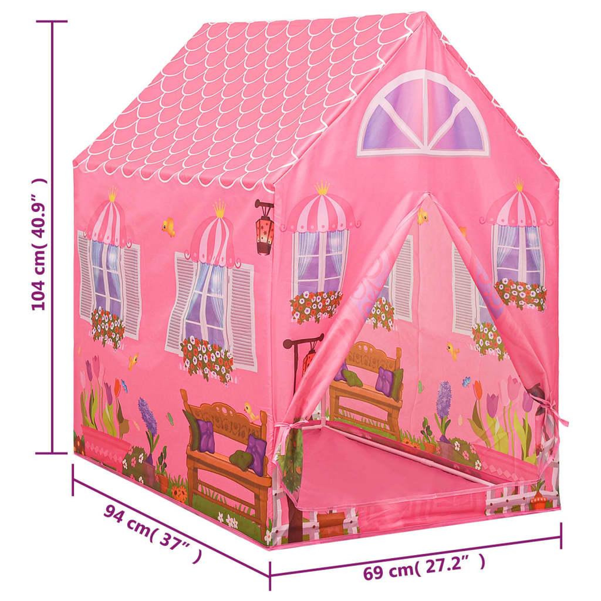 Voir la diapositive 6 : VIDAXL Tente de jeu pour enfants rose 69x94x104 cm