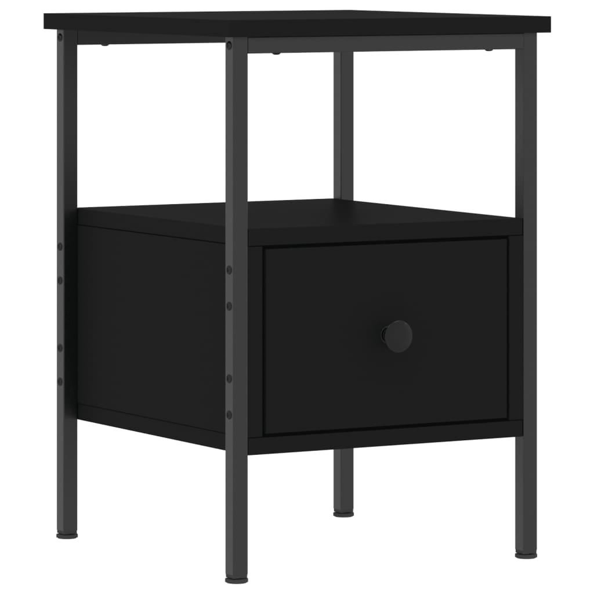 Voir la diapositive 2 : VIDAXL Table de chevet noir 34x36x50 cm bois d'ingenierie