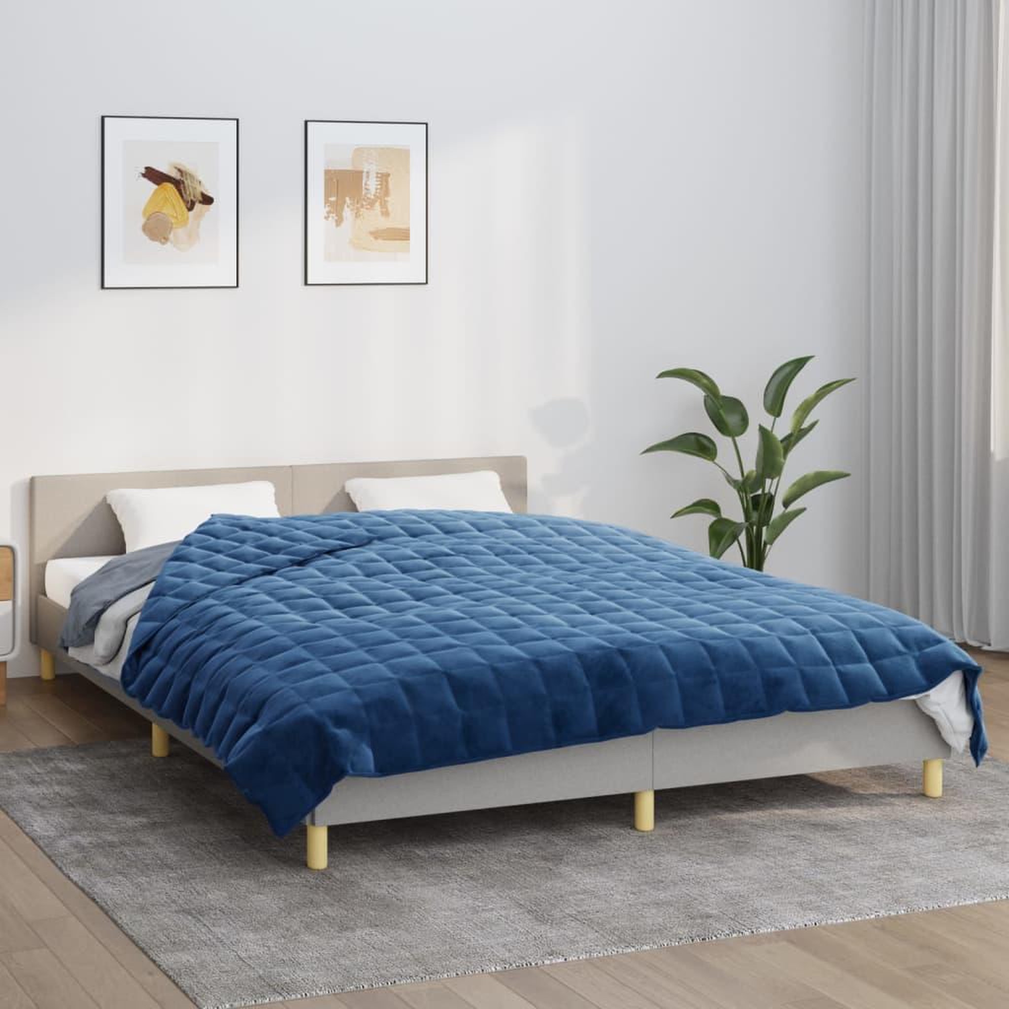 VIDAXL Couverture lestee Bleu 220x230 cm 15 kg Tissu