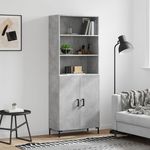 VIDAXL Buffet haut Gris beton 69,5x34x180 cm Bois d'ingenierie