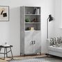 Voir la diapositive 1 : VIDAXL Buffet haut Gris beton 69,5x34x180 cm Bois d'ingenierie