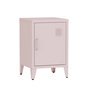 Voir la diapositive 1 : SWEEEK Table de chevet en acier rose. 1 porte. casier. chambre enfant