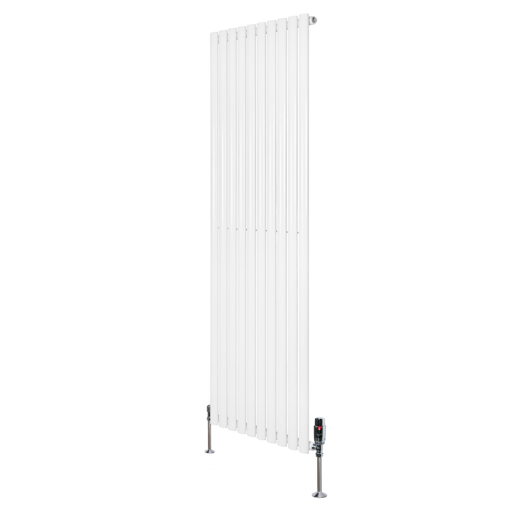 MONSTERSHOP Radiateur à colonnes ovales & vannes, 1 panneau - 1800 x 600 mm. Coloris disponibles : Noir, Blanc, Gris