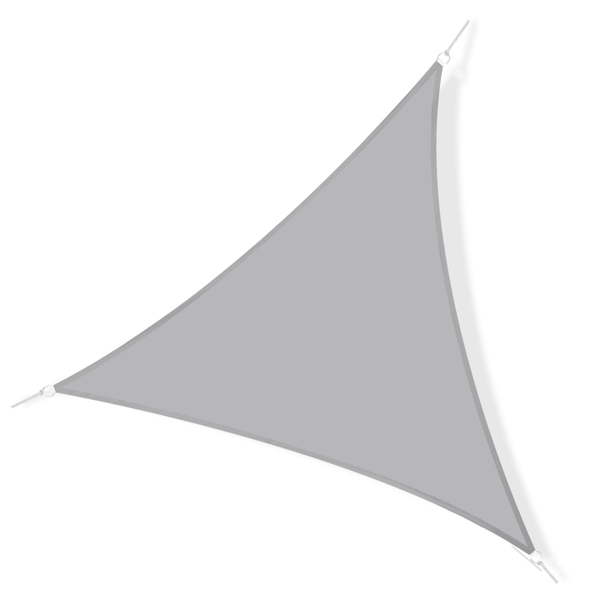 Voir la diapositive 1 : OUTSUNNY Voile d'ombrage triangulaire grande taille 6 x 6 x 6 m polyester imperméabilisé haute densité 160 g/m² gris clair