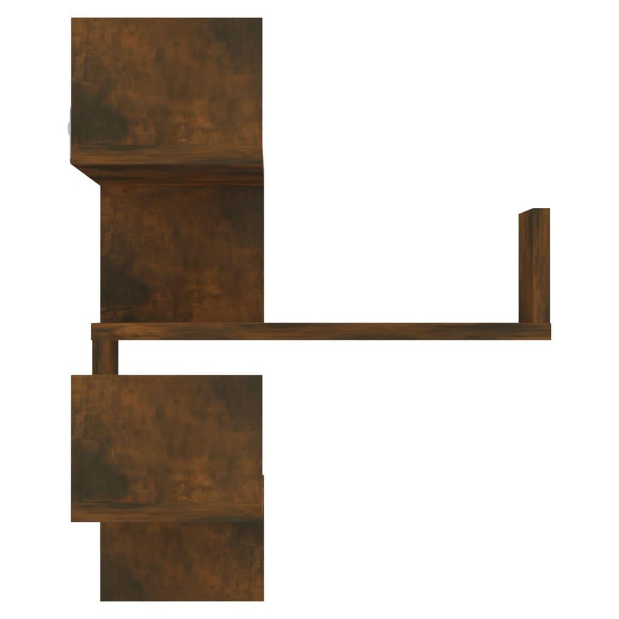 Voir la diapositive 3 : VIDAXL Etagere d'angle murale Chene fume 40x40x50 cm Bois d'ingenierie