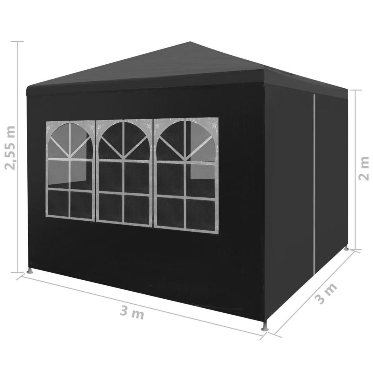 VIDAXL Tente de reception 3 x 3 m Anthracite