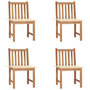 Voir la diapositive 1 : VIDAXL Chaises de jardin lot de 4 avec coussins Bois de teck massif