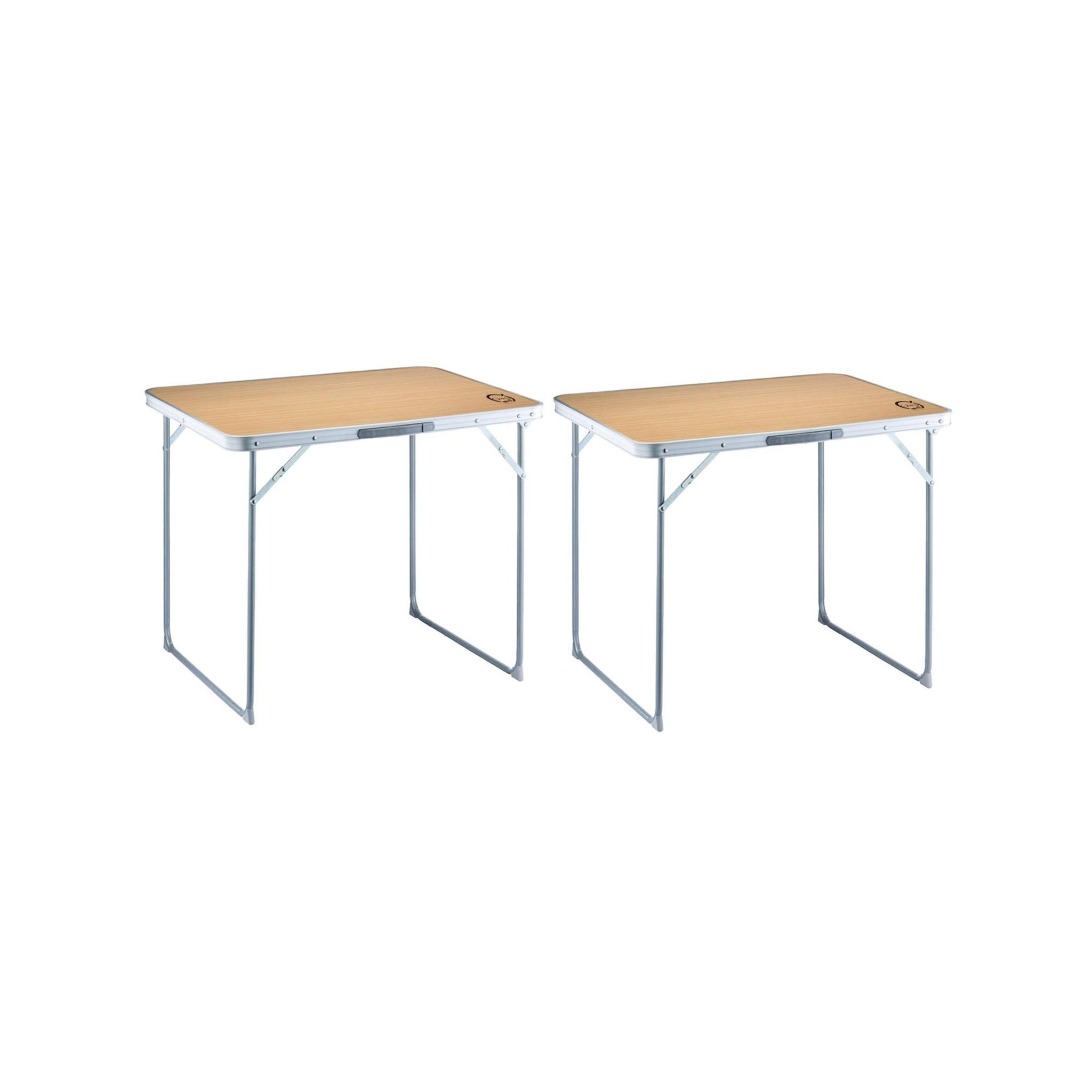 O'Camp Lot de 2 tables de camping pliables 4 places - o'camp - forme valise - 80 x 60 x 70 cm