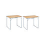 Voir la diapositive 1 : O'Camp Lot de 2 tables de camping pliables 4 places - O'Camp - Forme valise - 80 x 60 x 70 cm