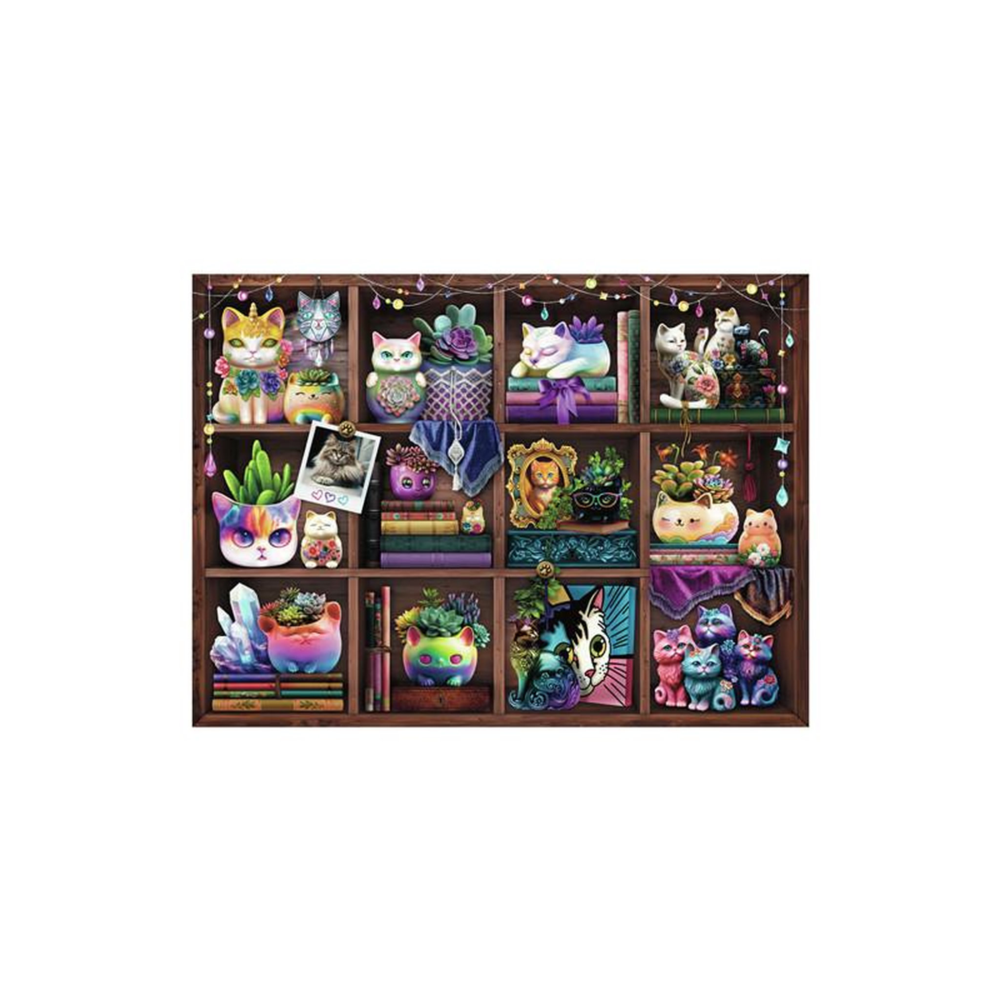 Voir la diapositive 2 : RAVENSBURGER Ravensburger - Jigsaw puzzle Cubby Cats And Succulents, 500 pcs. 120008743