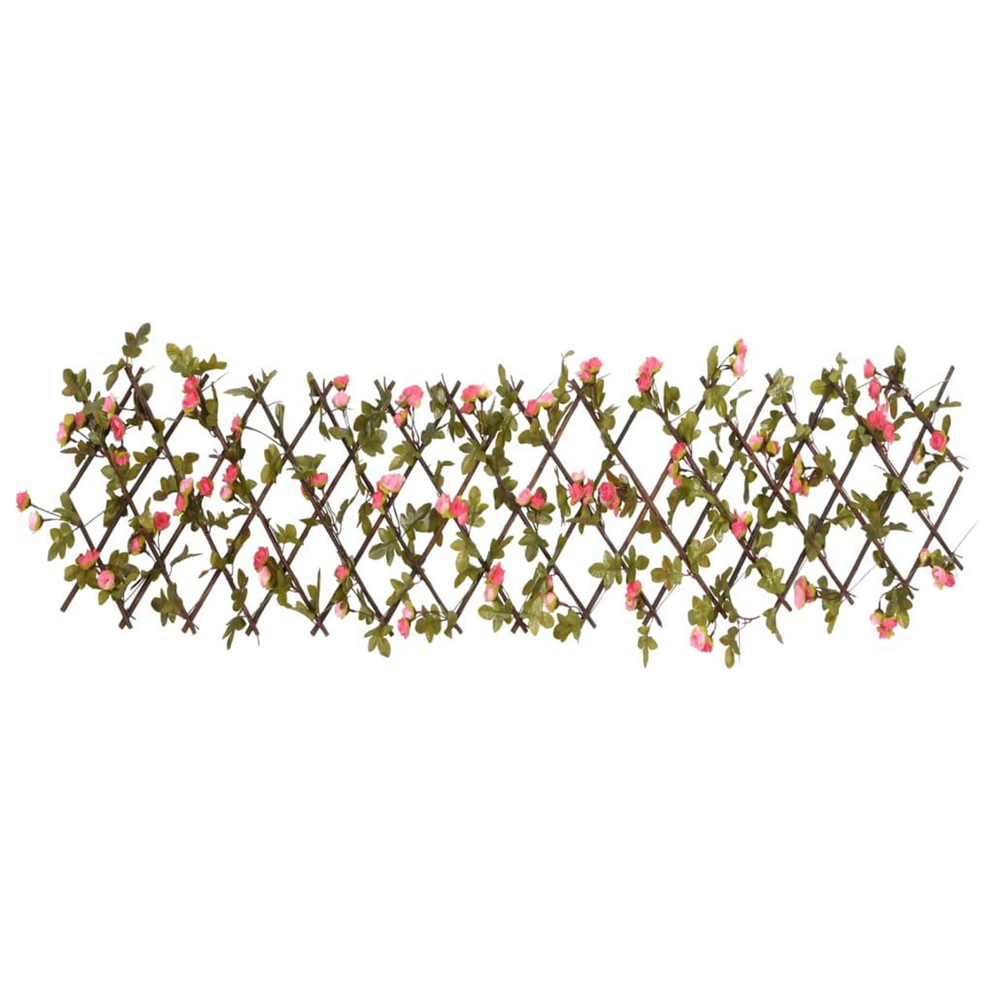 Voir la diapositive 2 : VIDAXL vidaXL Treillis de lierre artificiel extensible rose fonce 180x20 cm