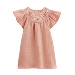 Petit Béguin Robe enfant en gaze de coton Mindanao. Coloris disponibles : Rose