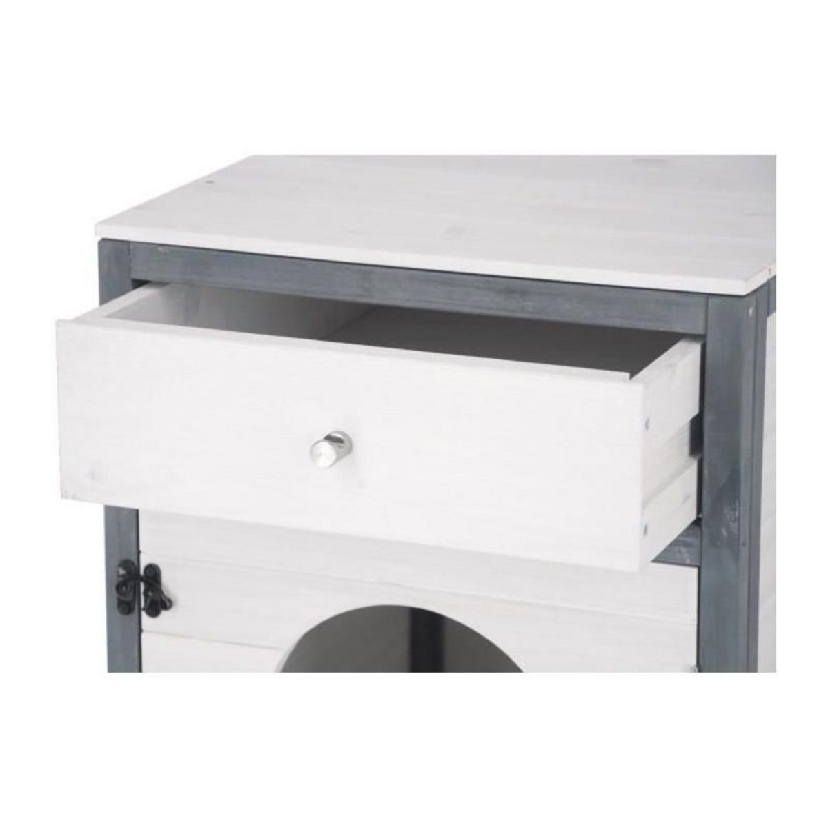 KERBL Armoire pour chat - KERBL - Ida - Blanc/bleu - 58x45x60cm