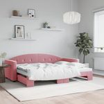 VIDAXL Lit de jour avec gigogne sans matelas rose 80x200 cm