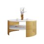 Voir la diapositive 2 : BEST MOBILIER Cruz - table basse ronde - blanc et doré - 1 niche - 75 cm