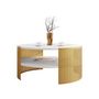 Voir la diapositive 2 : BEST MOBILIER Cruz - table basse ronde - blanc et doré - 75 cm