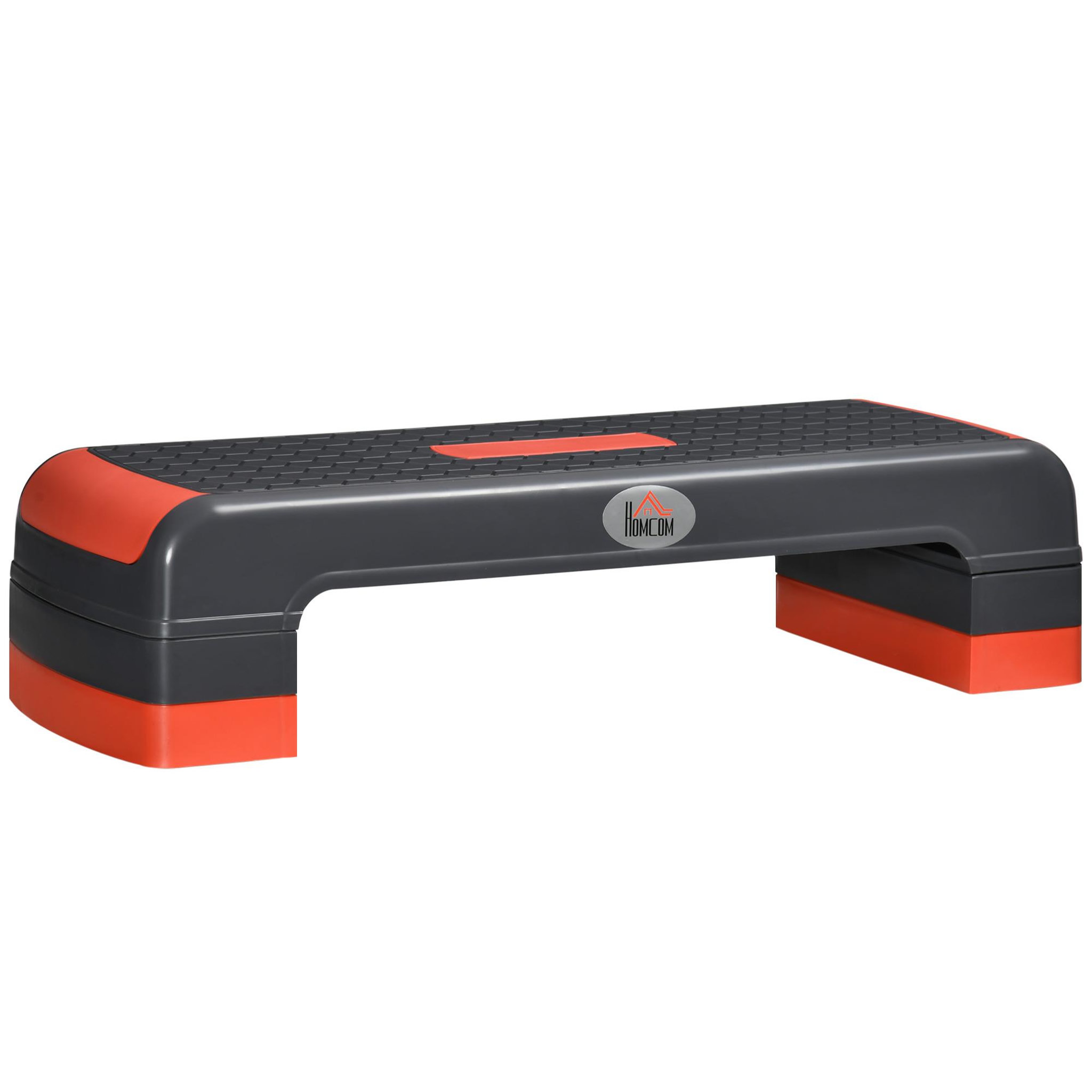 HOMCOM Stepper fitness aerobic hauteur reglable surface antiderapante dim. 78l x 28l x 10/15/20h cm pp noir rouge