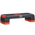 HOMCOM Stepper Fitness Aerobic hauteur reglable surface antiderapante dim. 78L x 28l x 10/15/20H cm PP noir rouge
