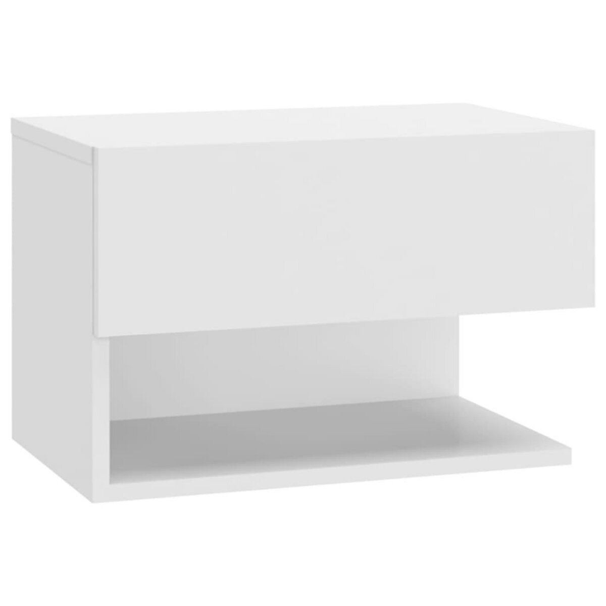 VIDAXL Table de chevet murale Blanc