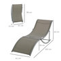 Voir la diapositive 3 : OUTSUNNY Lot de 2 bains de soleil pliables design contemporain - lot de 2 transats ergonomiques - alu. textilène gris clair