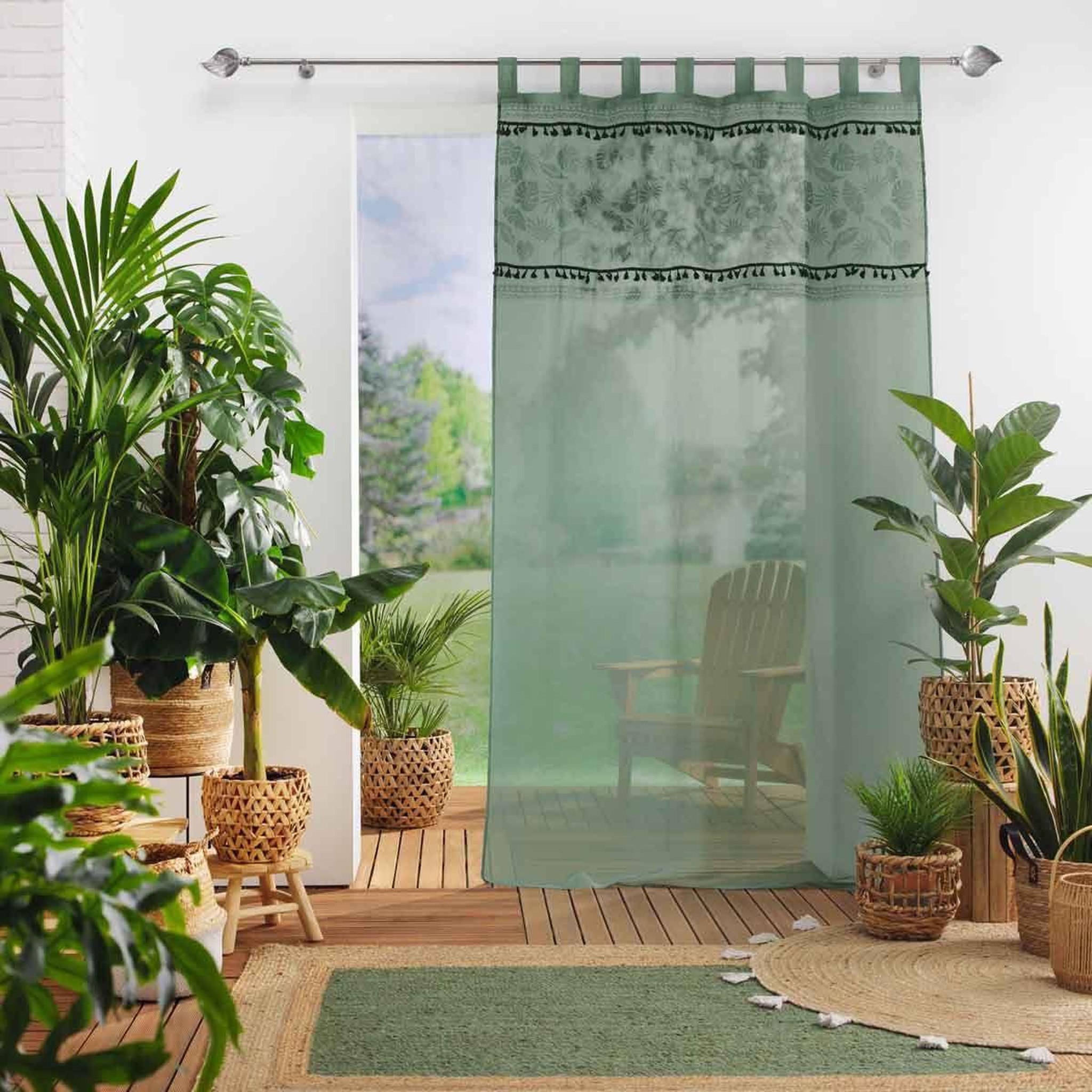 Voir la diapositive 4 : Douceur d'Intérieur Rideau voilage à passants  milagreen  140x240cm vert