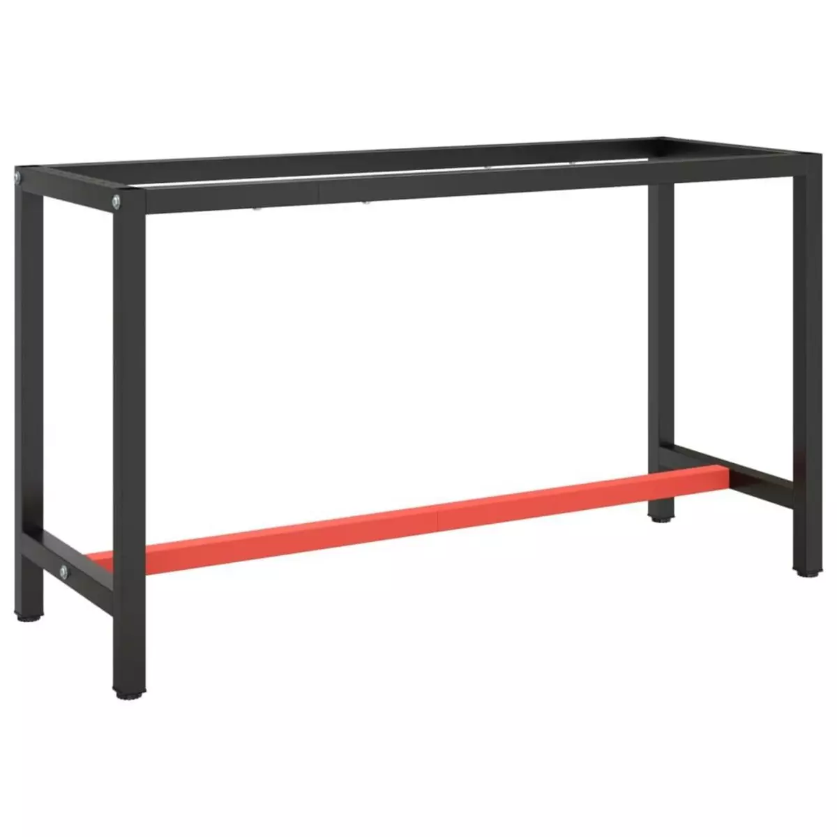 VIDAXL Cadre de banc de travail Noir et rouge mat 140x50x79 cm Metal