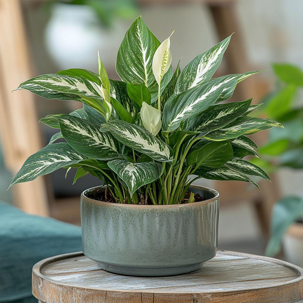 PLANT IN A BOX Fleur de lune - Set de 2 - Spathiphyllum 'Diamond' - Hauteur 40-50cm - ⌀12cm