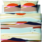 Les Ateliers du Linge Parure de housse de couette 100% coton 57fils safa. Coloris disponibles : Bleu