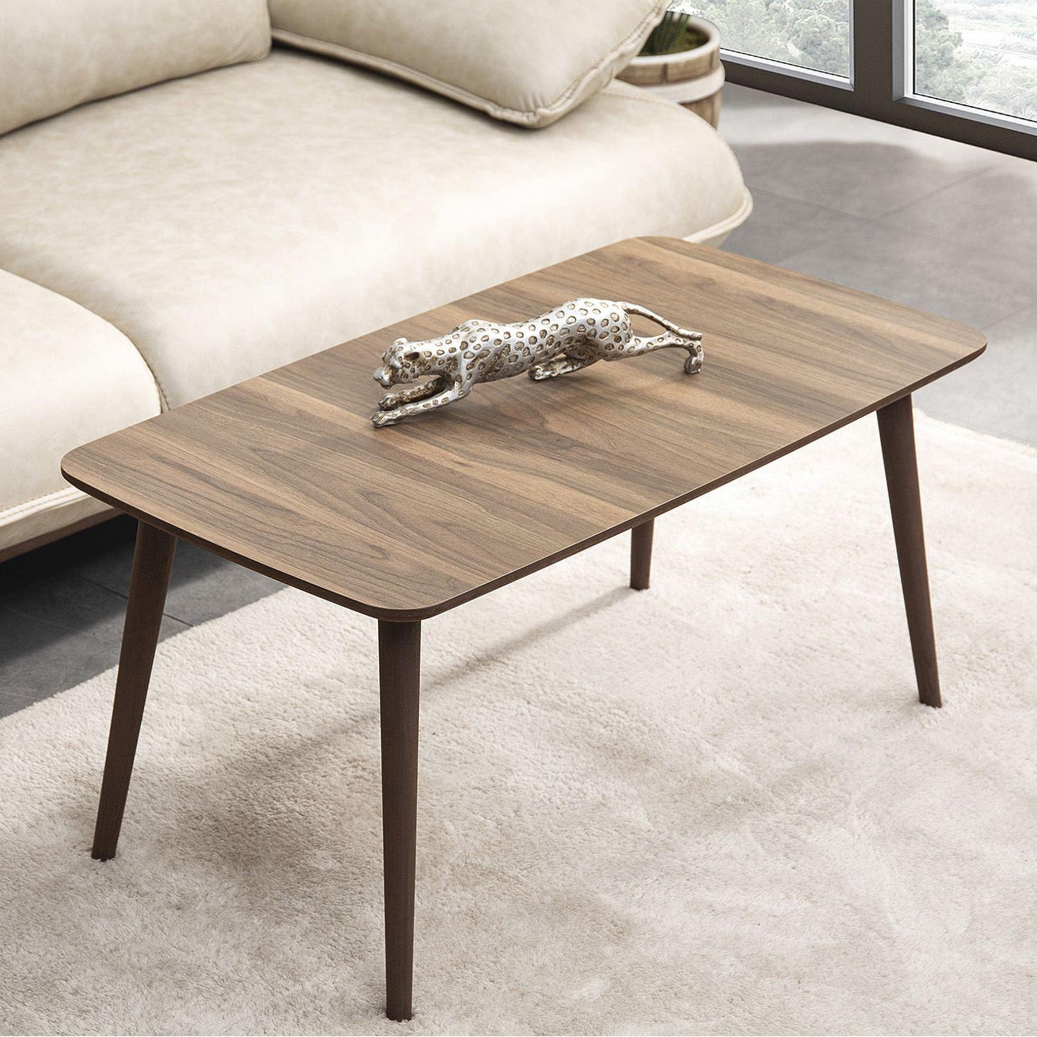 Voir la diapositive 2 : Habitat et Jardin Table basse en bois  luci  100 x 53 x 45 cm - noyer