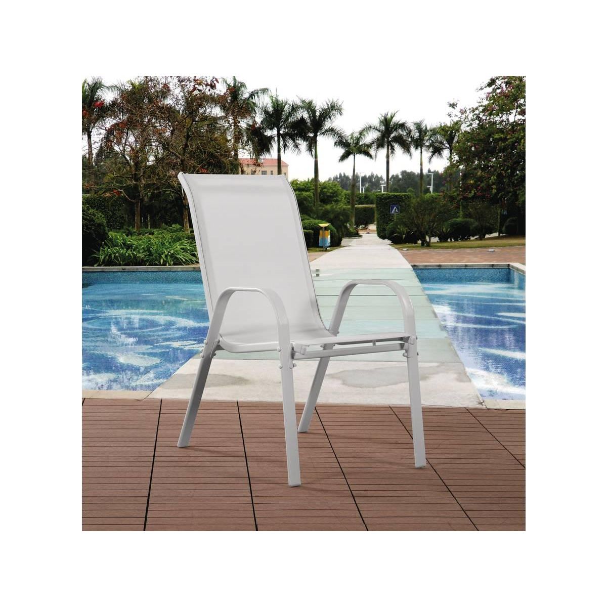 Habitat et Jardin Fauteuil jardin Textilène  Cordoba  - Phoenix - Écru - Lot de 4