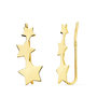 Voir la diapositive 1 : L'ATELIER D'AZUR Boucles d'Oreilles Or 18 Carats 750 Jaune - Contours Grimpeurs - Etoiles