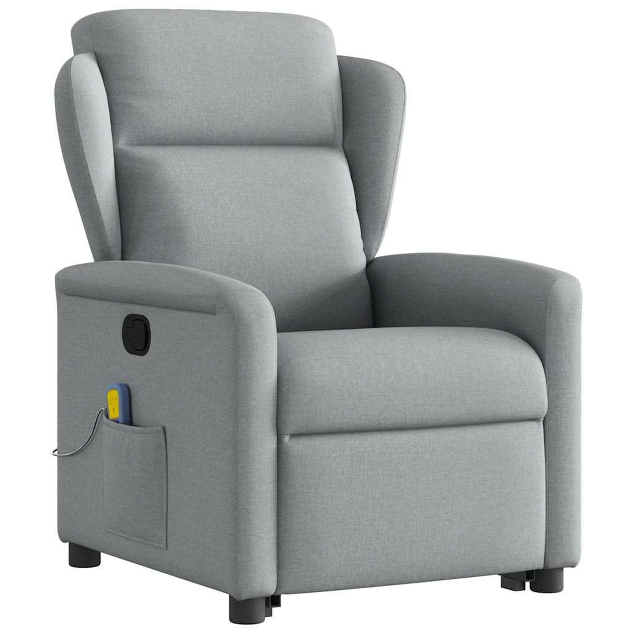 Voir la diapositive 4 : VIDAXL Fauteuil de massage inclinable Gris clair Tissu